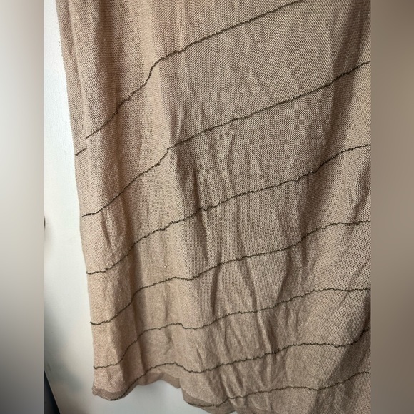 Calvin Klein 55% Linen‎ sleeveless top Tan with brown stripes size 0X - Picture 9 of 9